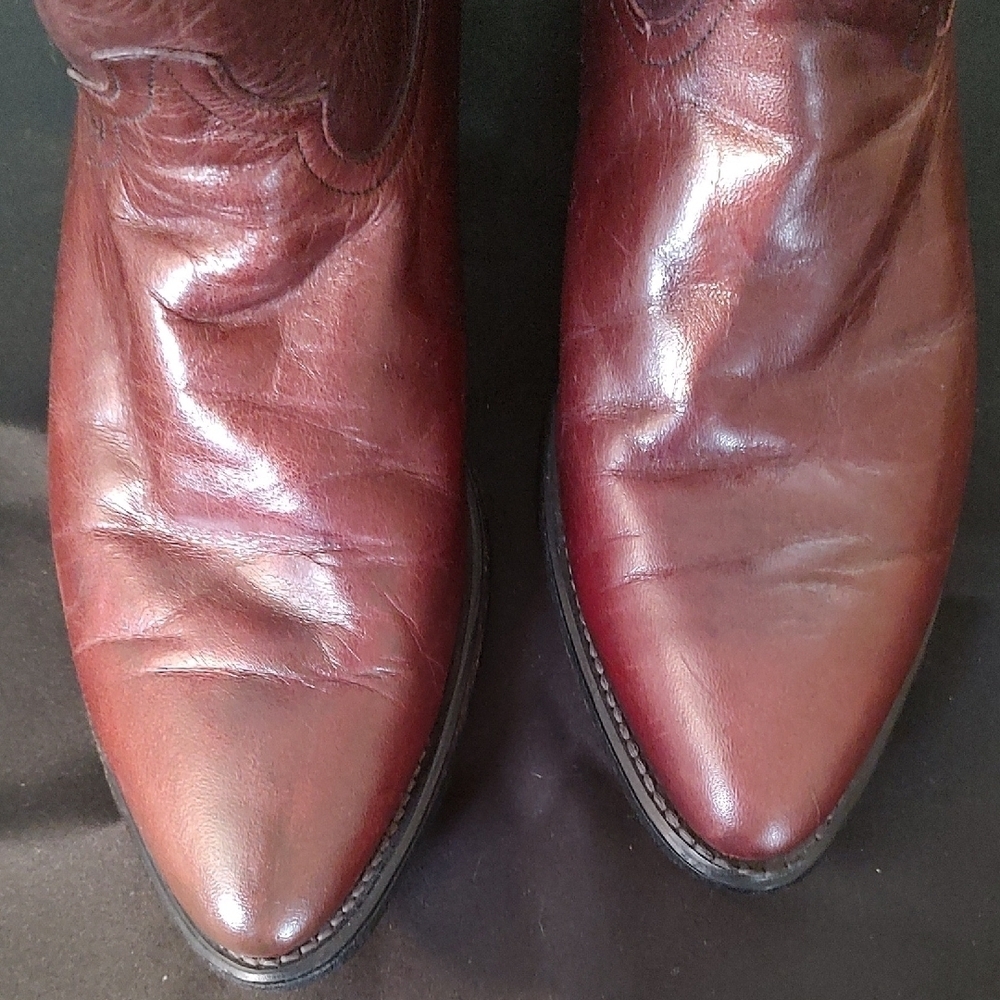 CODE WEST Men's Leather Western Boots Rich Brown Size 8 EUC - Picture 7 of 11